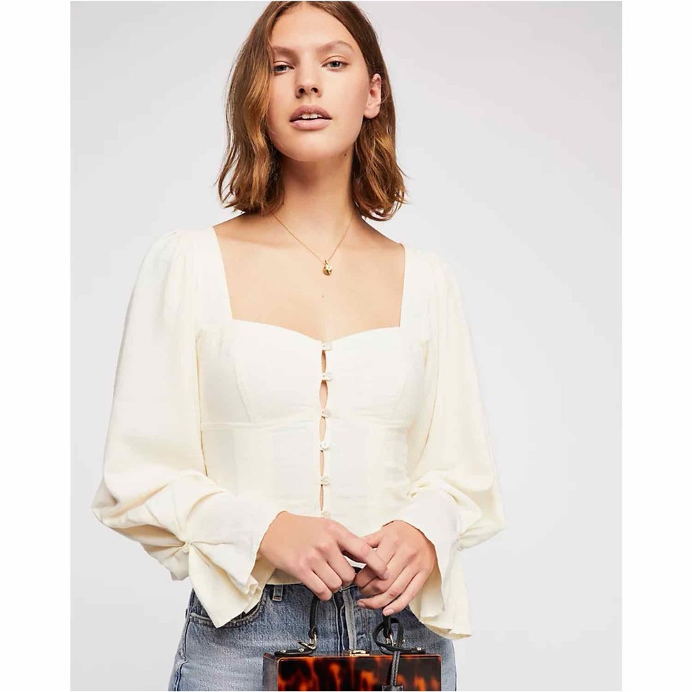 Free People Sunrise Monaco Peasant Top Medium  Corset Renaissance‎ Festival Boho